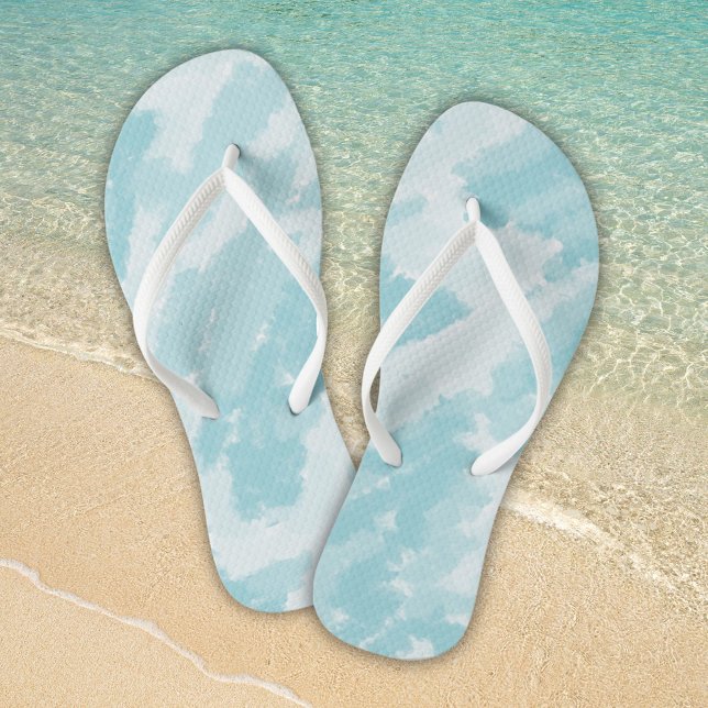 Blue and White Sky Pattern Jandals (Creator Uploaded)