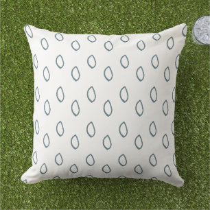 Blue and White Smooth Drop Pattern Cushion