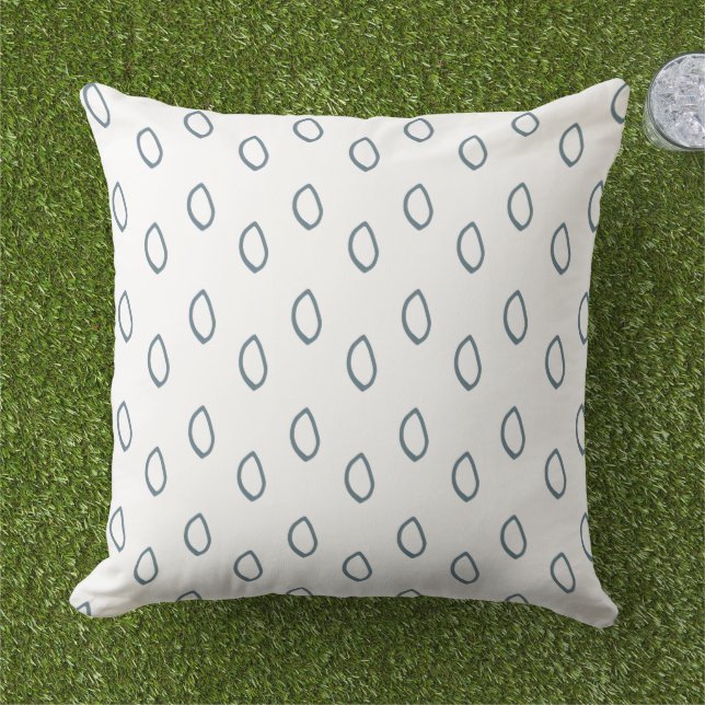 Blue and White Smooth Drop Pattern Cushion (Grass)