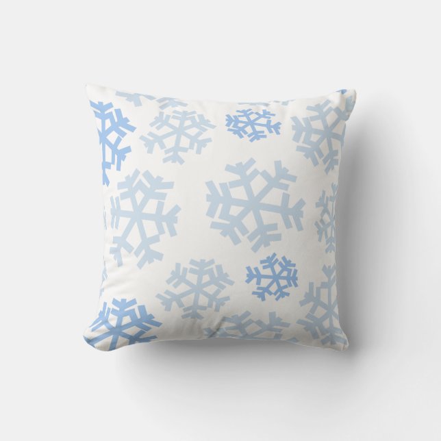 Blue and White Snowflake Cushion (Front)