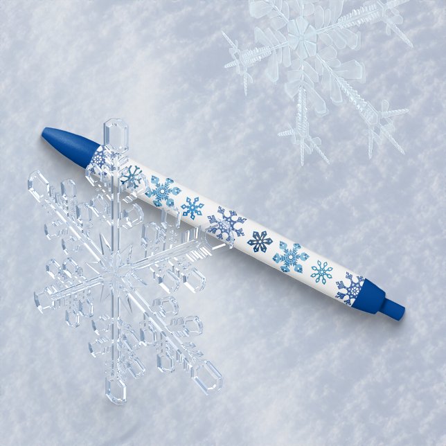 Blue and White Snowflakes Blue Ink Pen (Creator Uploaded)