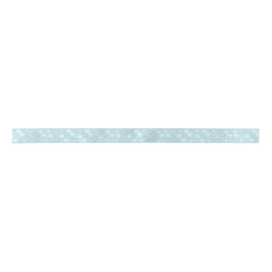 Blue and White Snowflakes Holiday Ribbon Satin Ribbon