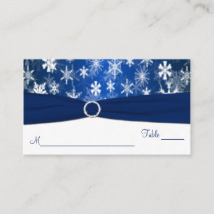 Blue and White Snowflakes Placecards