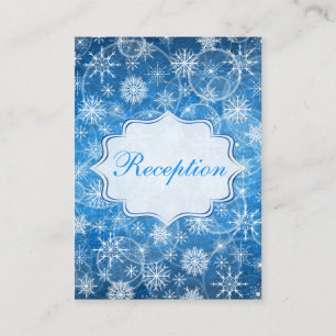 Blue and White Snowflakes Reception Enclosure Card