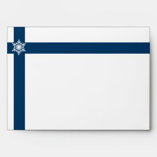Blue and White Snowflakes Wedding Envelope