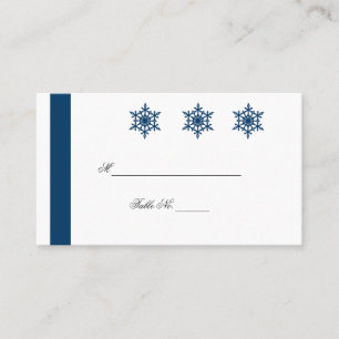 Blue and White Snowflakes Wedding Place Cards