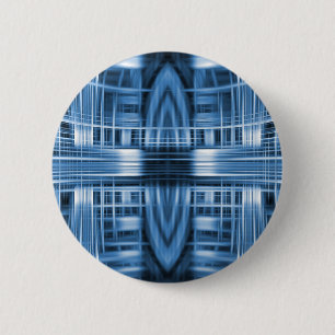 Blue and white speed blur pattern 6 cm round badge
