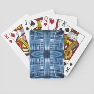 Blue and white speed blur pattern playing cards
