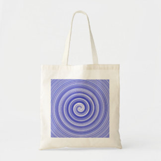 Blue and white spiral pattern tote bag