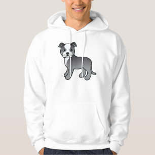 Blue And White Staffordshire Bull Terrier Dog Hoodie