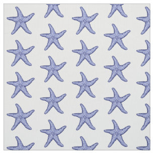 Blue and white starfish  fabric