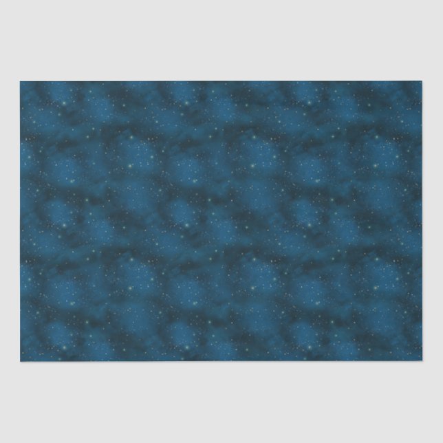 Blue and White Starry Night Celestial Tissue Paper (Front)