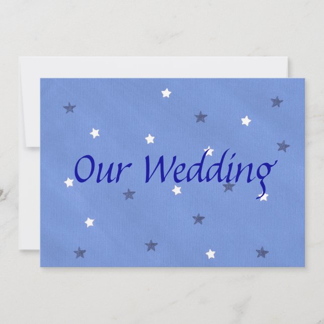 Blue and White Stars Custom Wedding Invitations (Front)