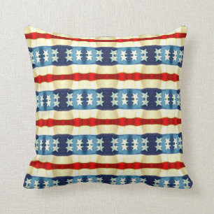 BLUE AND WHITE STARS VINTAGE PATTERN CUSHION