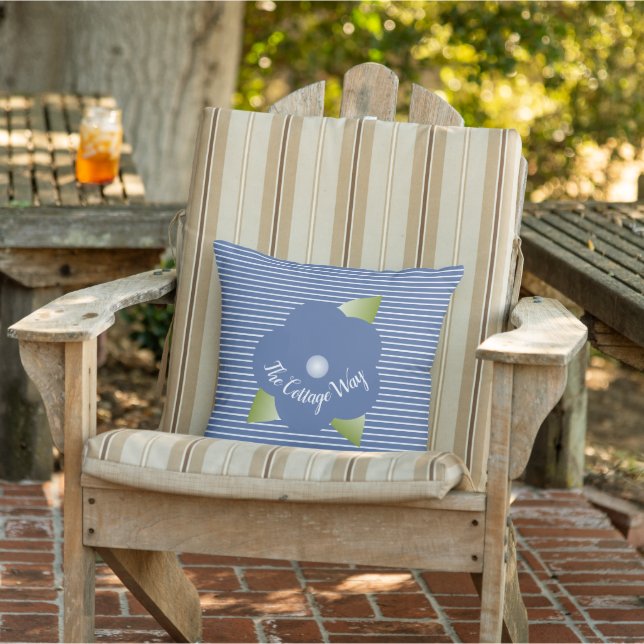 Blue And White Stripe Cushion (Chair)