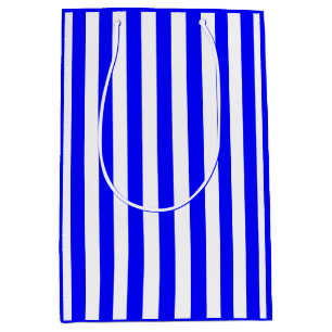 Blue and White Stripe Medium Gift Bag