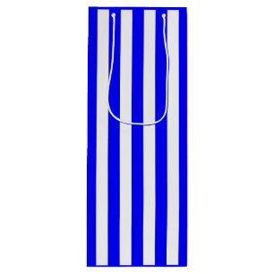 Blue and White Stripe Wine Gift Bag