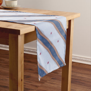 Blue and White Striped Design Medium Table Runner
