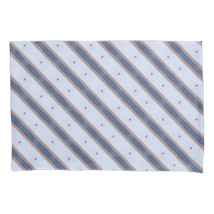 Blue and White Striped Design  Pillowcase
