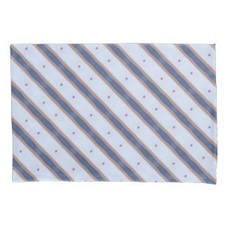 Blue and White Striped Design  Pillowcase