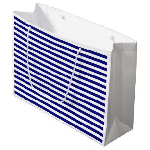 Blue and White Striped Gift Bag