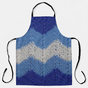 Blue and White Striped Knit Apron