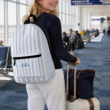 Blue and White Striped Name