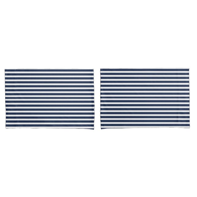 Blue and White Striped Stripes Pillowcase (Front-Set)