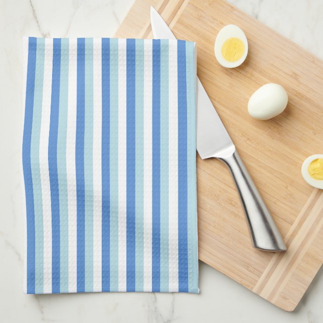 Blue and White Striped Tea Towel (Quarter Fold)