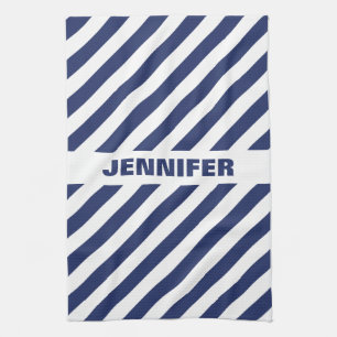 Blue And White Striped Tea Towel