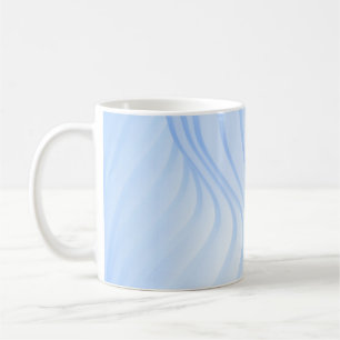 Blue and white striped textile coffee mug