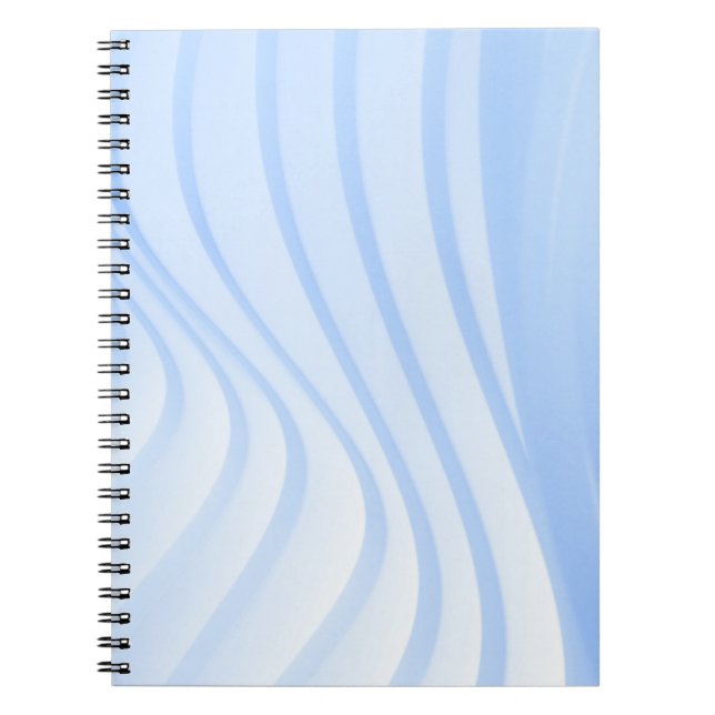Blue and white striped textile notebook (Front)