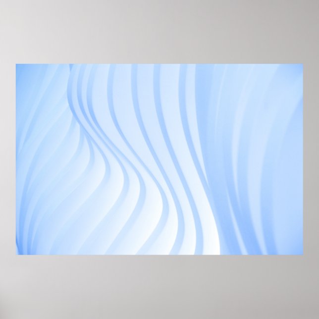 Blue and white striped textile poster (Front)