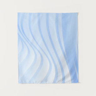 Blue and white striped textile tapestry