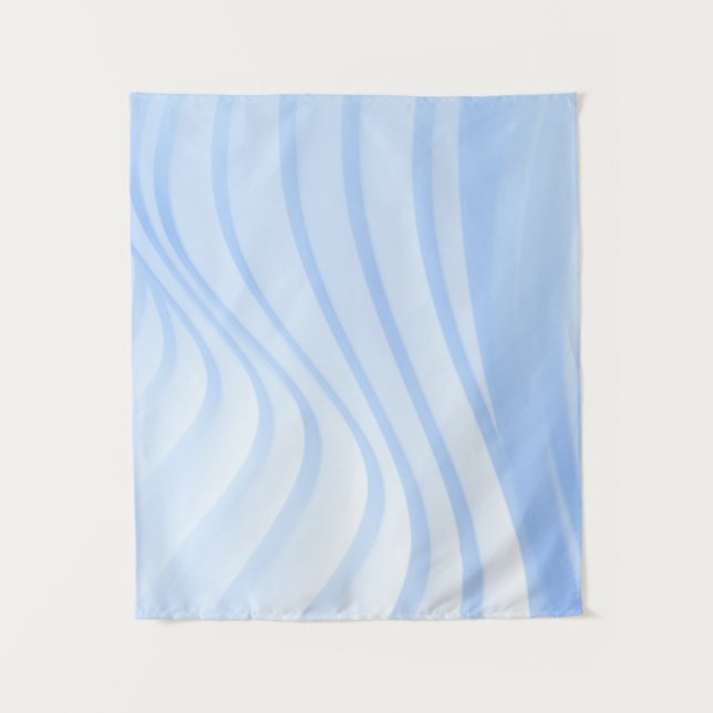 Blue and white striped textile tapestry (Front)