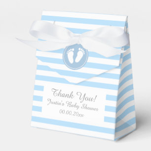 Blue and white stripes baby shower party favour bo favour box