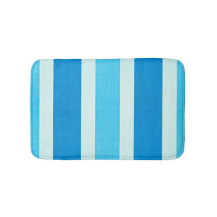Blue and White Stripes Bath Mat