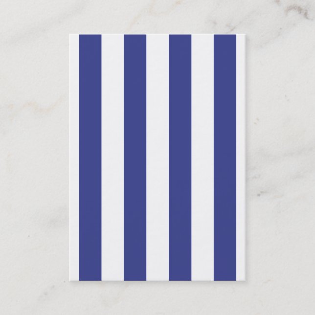 Blue and White Stripes Business Card (Front)