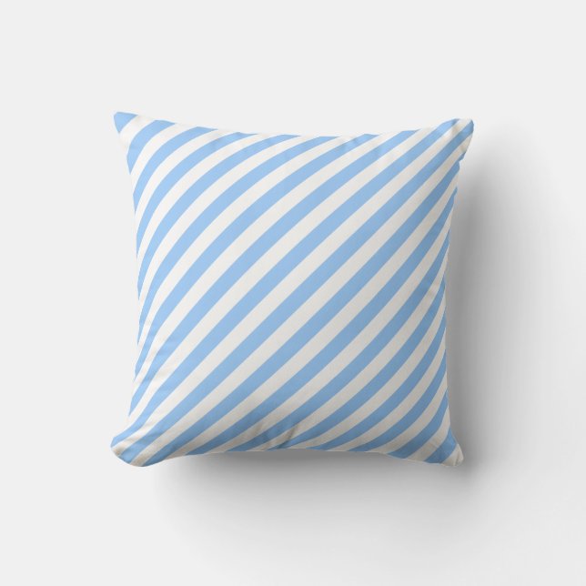 Blue and White Stripes. Cushion (Front)