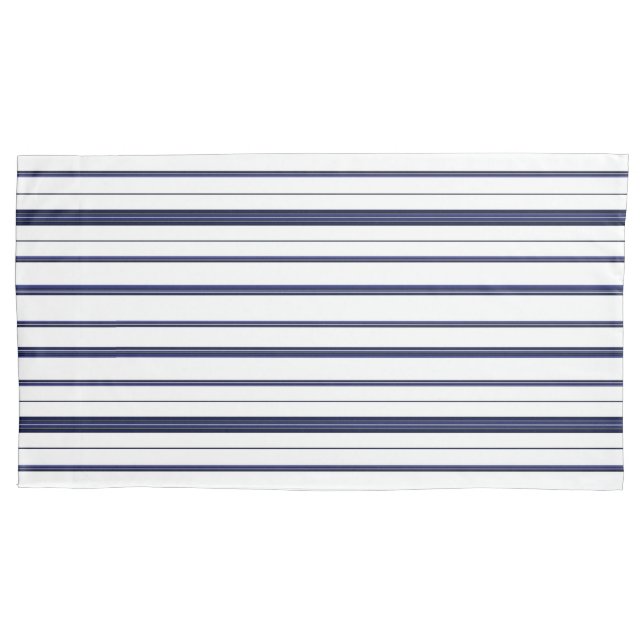 Blue and White Stripes - Dark Pillowcase (Front-Left)