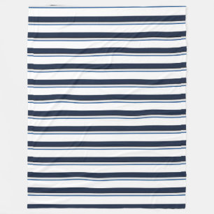 Blue and white stripes fleece blanket