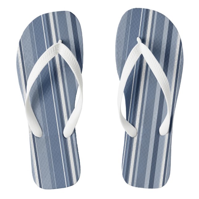Blue and white Stripes Jandals (Footbed)