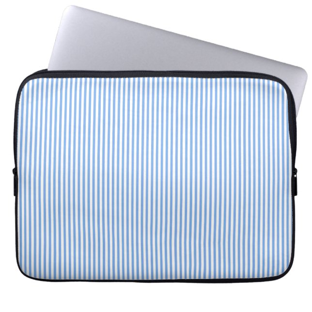 Blue and White Stripes Laptop Sleeve (Front)