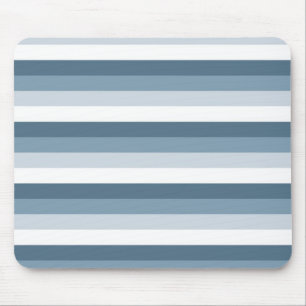 Blue and White Stripes Mouse Pad