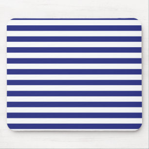 Blue and White Stripes Mousepad