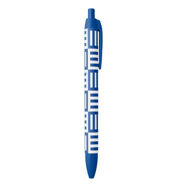 Blue and white stripes pattern ink pen (Bottom (Vertical))