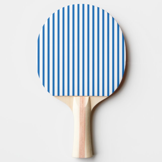 Blue and White Stripes Ping Pong Paddle (Back)