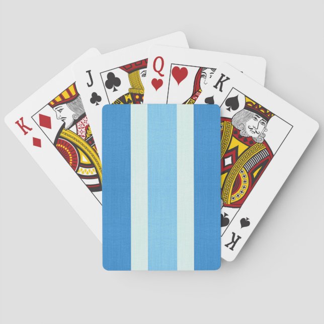 Blue and White Stripes Playing Cards (Back)