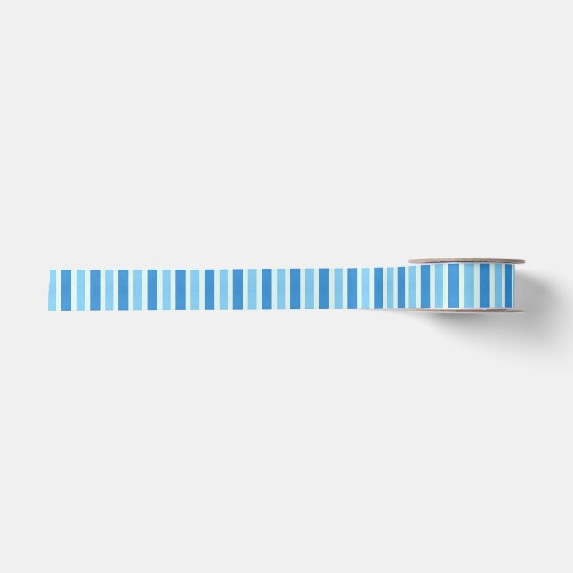 Blue and White Stripes Satin Ribbon (Front)