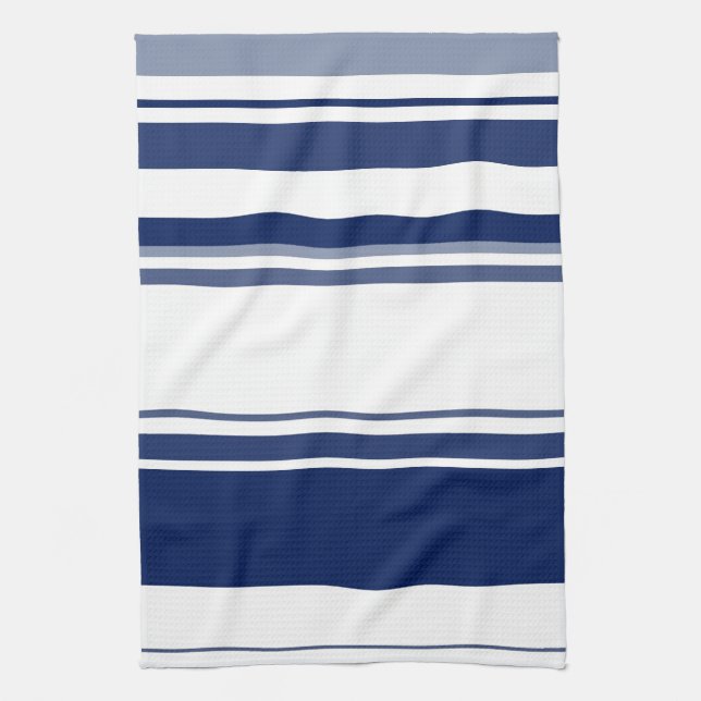 Blue and White Stripes Tea Towel (Vertical)